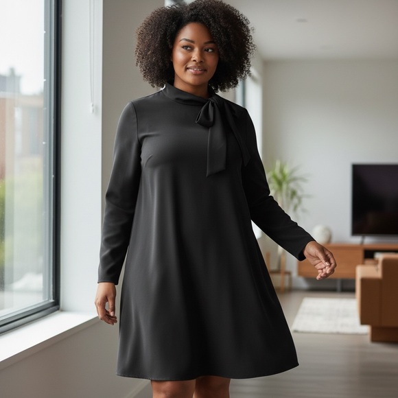 Calvin Klein Dresses & Skirts - CALVIN KLEIN Elegant Black Dress with Bow Detail size 14 M